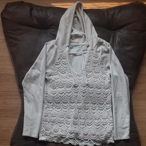 Size Large Beige Maurices Lace Hoodie